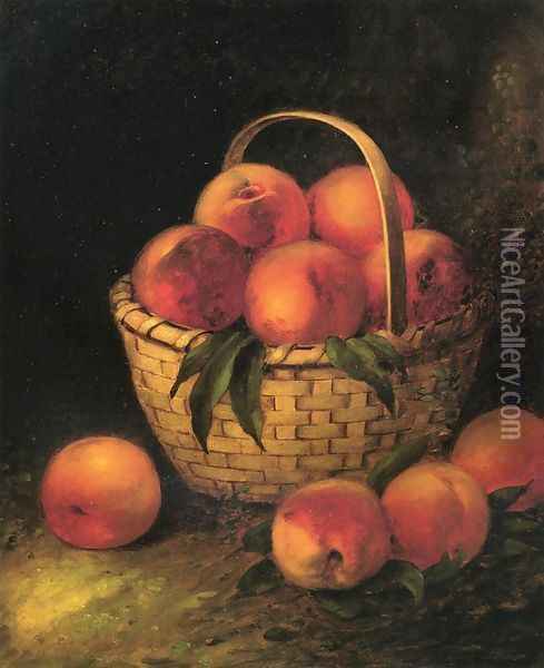 Basket of Peaches Oil Painting - Thomas Addison Richards