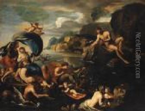 Galatea And Polyphemus Oil Painting - Francesco Albani