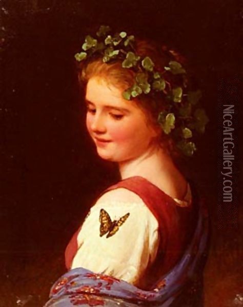 The Butterfly Oil Painting - Meyer Georg von Bremen