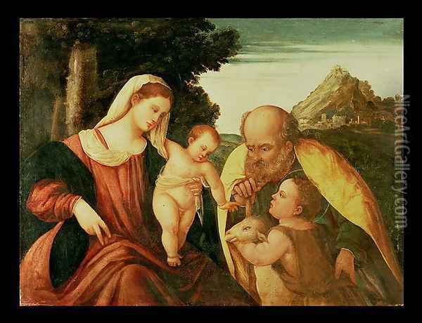 Holy Family with St. John Oil Painting - Paolo Veronese (Caliari)