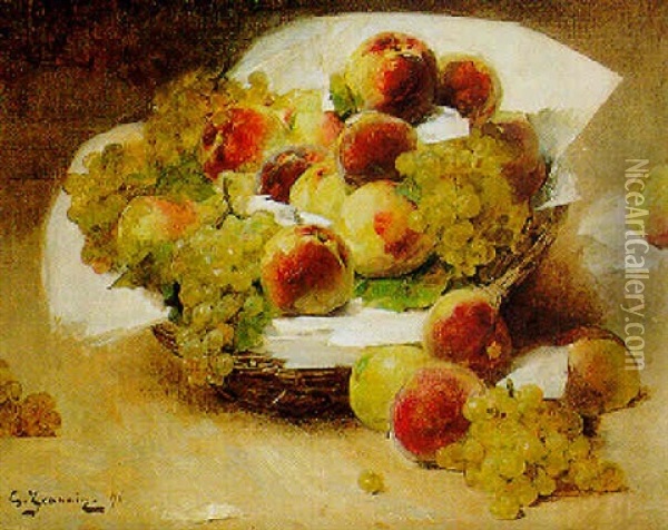 Le Panier De Fruits Oil Painting - Georges Jeannin