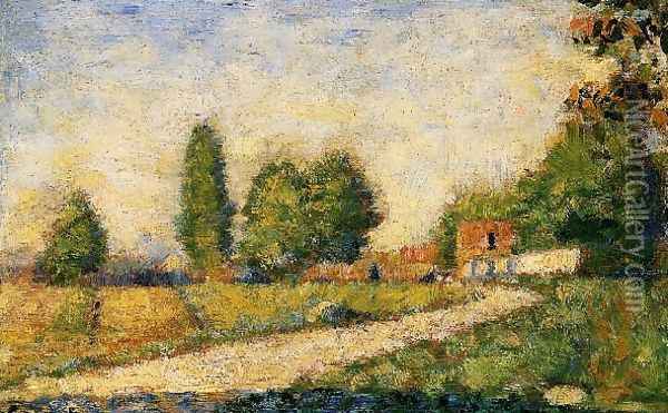 Village Road Oil Painting - Georges Seurat