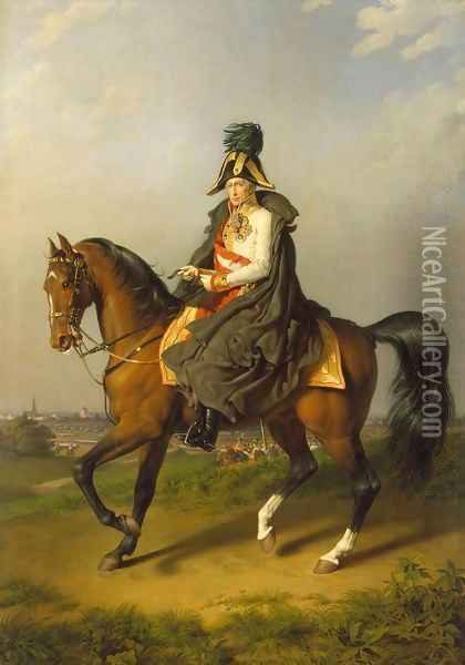 Equestrian Portrait of Franz I Oil Painting - Johann Peter Krafft