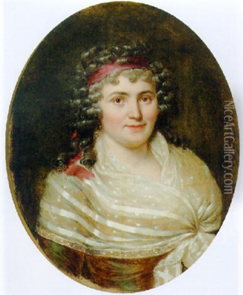 Portrait Of Jeanne Robertine, Marquise D'orvillier, Nee Rillet Oil Painting - Francois-Xavier Fabre