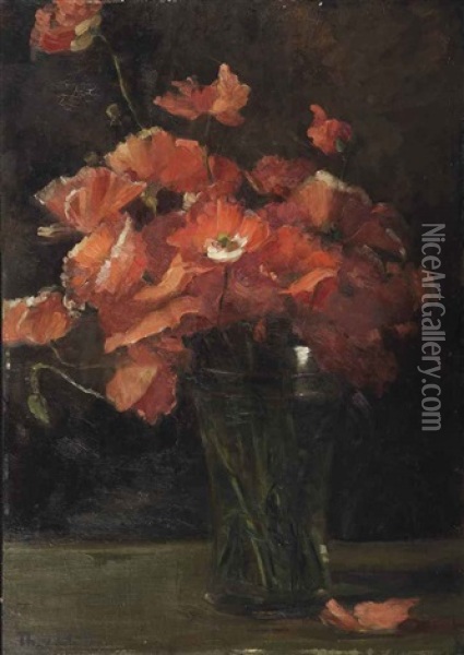 Papavers Oil Painting - Therese Schwartze