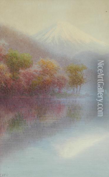 Mt Fuji Watercolour Oil Painting - Yasuhiko Ito