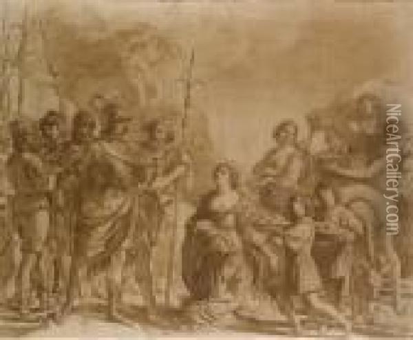 Davide E Abigail Oil Painting - Guercino