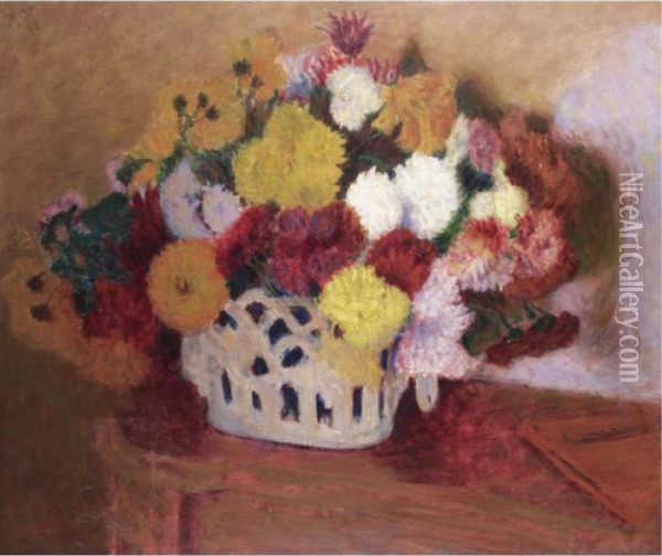 Chrysanthemums Oil Painting - Roderic O'Conor