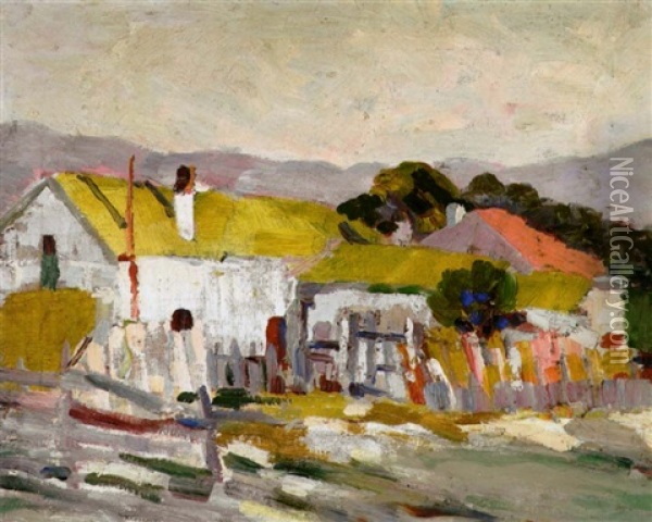 Monterey (monterey Landscape With Buildings) Oil Painting - August Gay