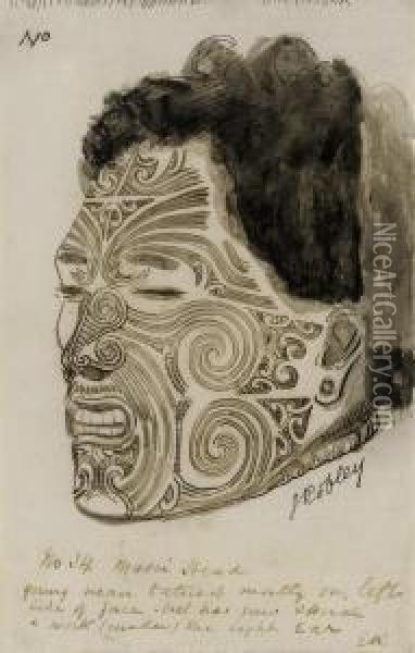 Maori Head Oil Painting - Horatio Gordon Robley