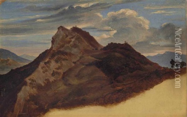 Vue De Civitella Oil Painting - Heinrich Reinhold