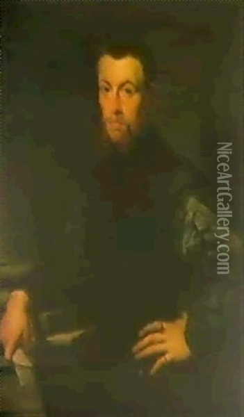 Bildnis Eines Edelmannes Oil Painting - Jan Stephan von (Calcker) Calcar