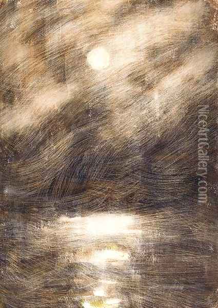 Sturmische See bei Nacht Oil Painting - Christian Rohlfs