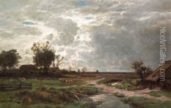 Flache Landschaft Bei Munchen (landscape Near Munich) Oil Painting - Otto Froelicher