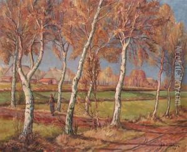 Gehoft Bei Ahrensmoor Oil Painting - Albert Theer
