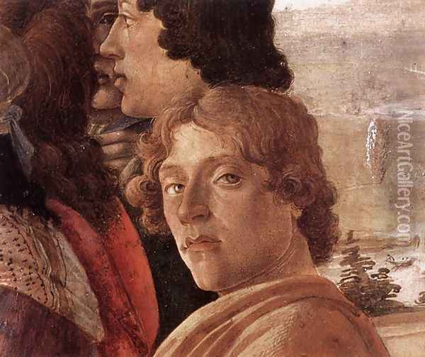 The Adoration of the Magi (detail 3) c. 1475 Oil Painting - Sandro Botticelli