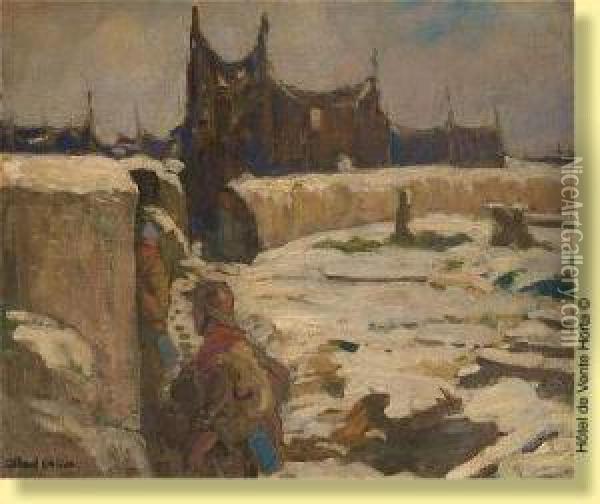 Abri D'artillerie En 1916 Oil Painting - Fernand Allard L'Olivier