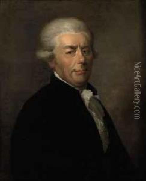 Portrait Of John Christ Fred. 
Boode (1733-1796), Bust-length, In A Black Coat With A White Jabot Oil Painting - Anton Graff