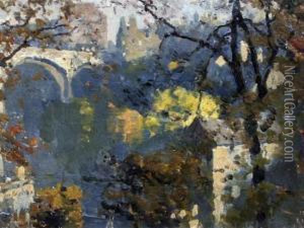 The Dean Bridge, Edinburgh Oil Painting - James Paterson