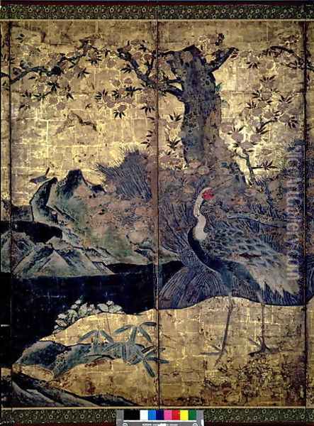 Birds and Flowers of the Four Seasons 2 Oil Painting - Kano Soshu