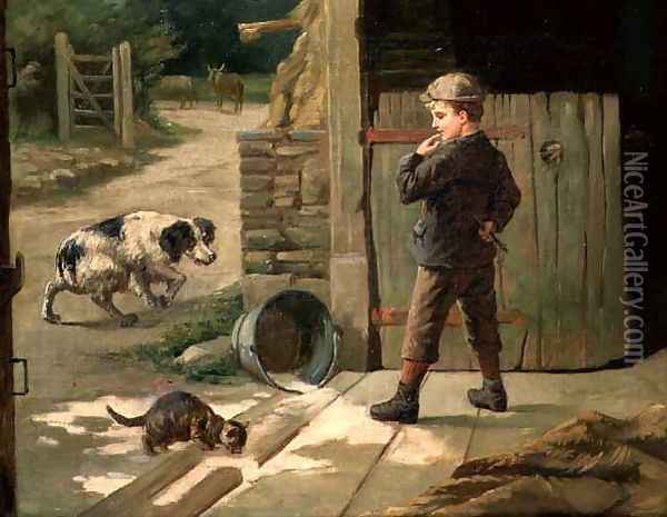 Who is the Culprit Oil Painting - William Gunning King