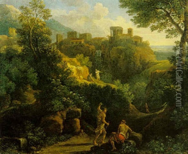 Landscape In The Environs Of Tivoli Oil Painting - Jan Frans van Bloemen