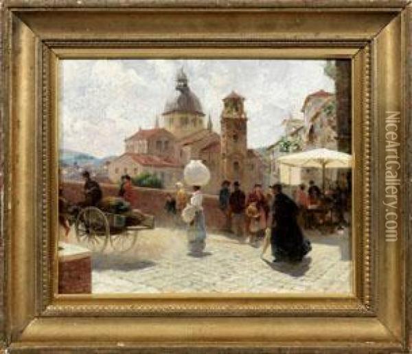 Ansicht Von Verona Mit Blick Auf St. Giorgio Oil Painting - Richard Lipps