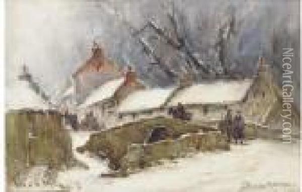 Winter At The Hillfoots, Menstrie Oil Painting - James MacMaster