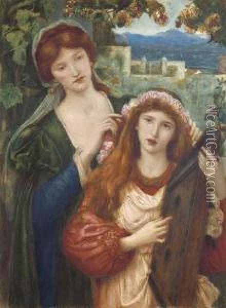 The Childhood Of Saint Cecily Oil Painting - Maria Euphrosyne Spartali, later Stillman