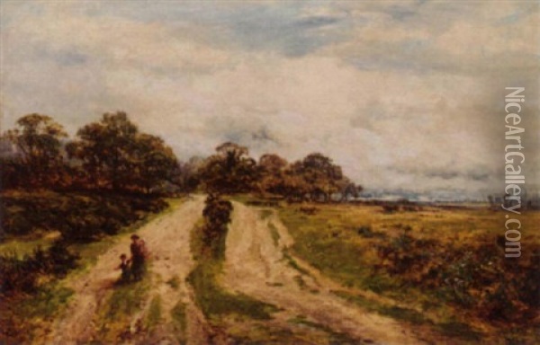 A Broken Path, Sutton Park, Warwickshire Oil Painting - William E. Harris