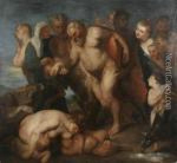 Silence Ivre Et Autres Figures Oil Painting - Peter Paul Rubens