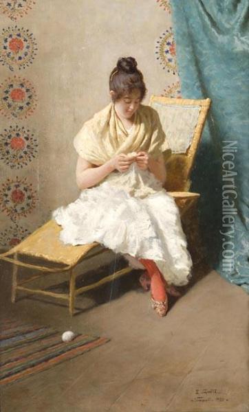 Napoli 1854 -? Oil Painting - Eduardo Galli