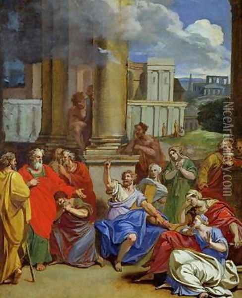 The Prophet Agabus Predicting St Pauls Suffering in Jerusalem Oil Painting - Louis Cheron