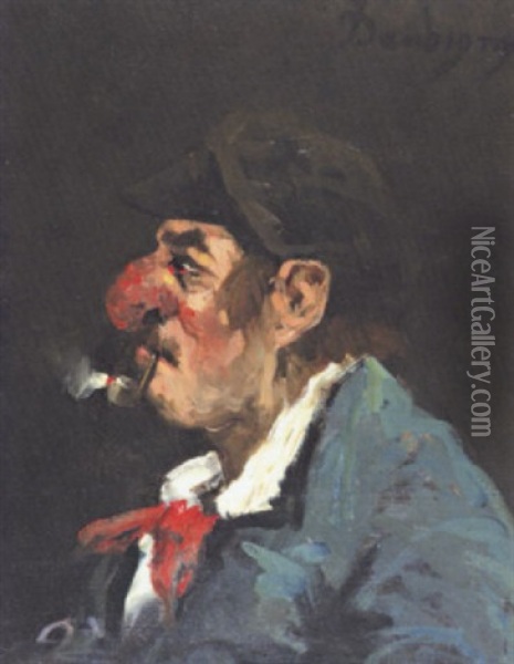L'homme A La Pipe Oil Painting - Charles Francois Daubigny