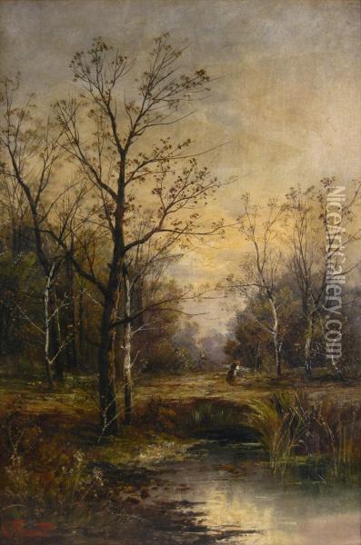 Stream Landscape Oil Painting - Herbert G. French
