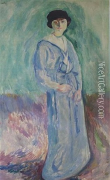 Portrett Av Skuespillerinne Betty Kirkeby Oil Painting - Ludvig Peter Karsten