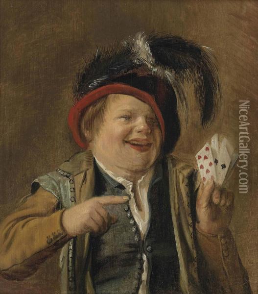 A Card Player Oil Painting - Judith Leyster