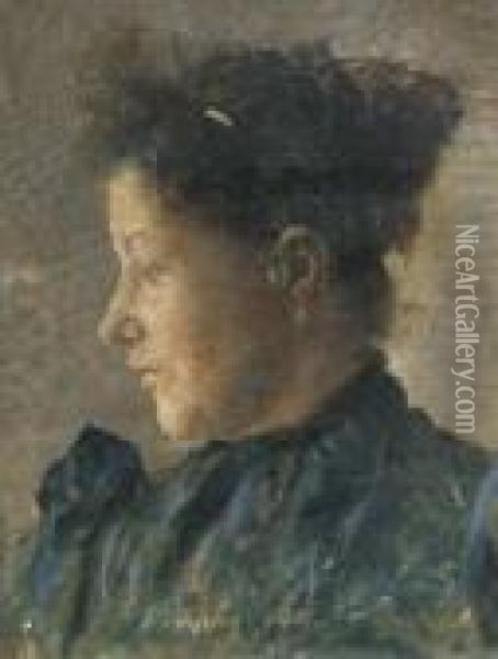 Ritratto Della Moglie Oil Painting - Cesare Ciani