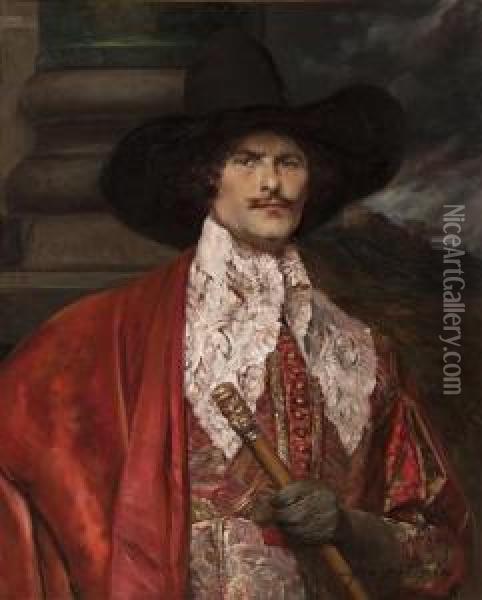 Portrait Of A Musketeer Oil Painting - Alex De Andreis