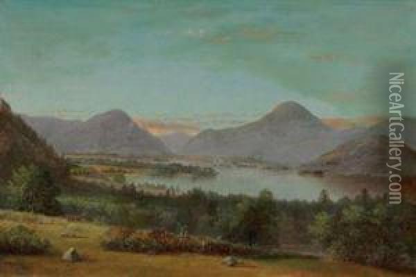 Lake George Oil Painting - Nelson Augustus Moore