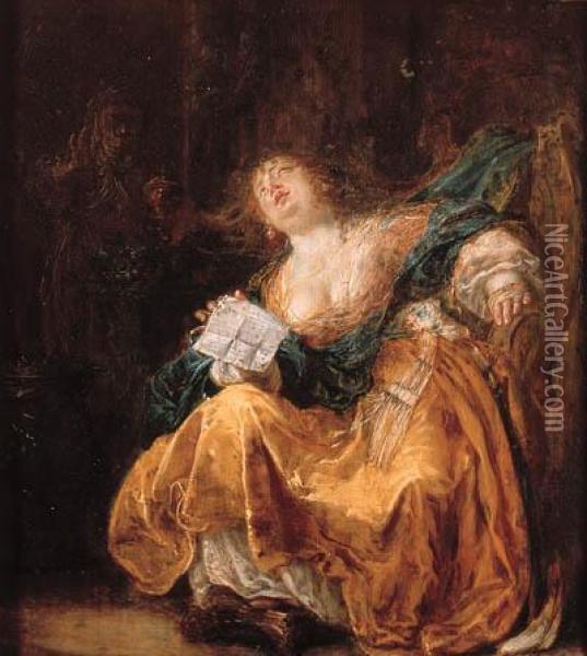 Lucretia Oil Painting - Nikolaus Knupfer