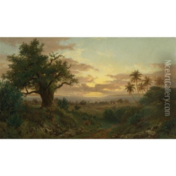 Atardecer (sunset) Oil Painting - Esteban Chartrand
