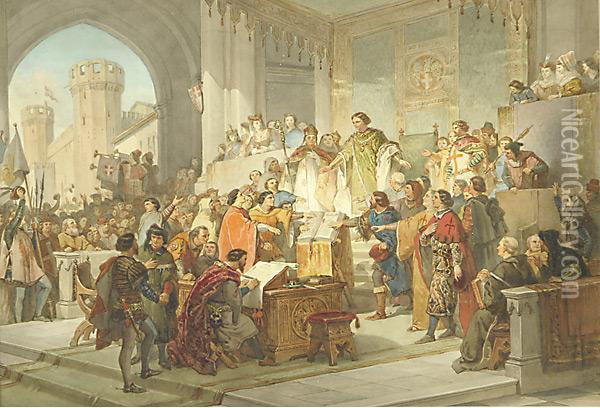 Episodio Di Casa Savoia Oil Painting - Giuseppe Lorenzo Gatteri