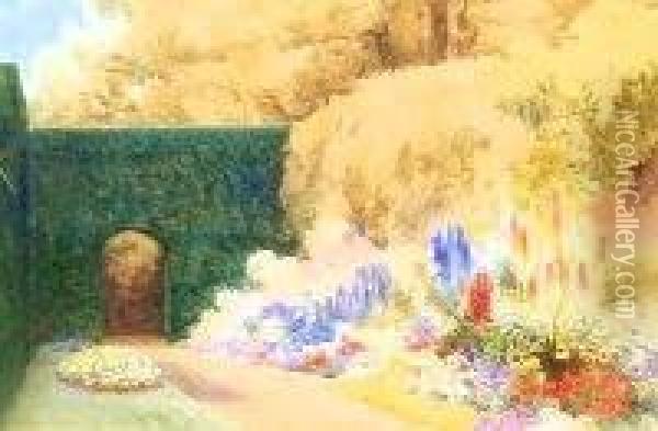 Intimate Flower Garden Oil Painting - Mary Georgina Barton