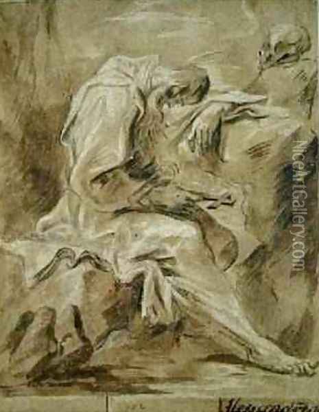 Hermit Oil Painting - Alessandro Magnasco