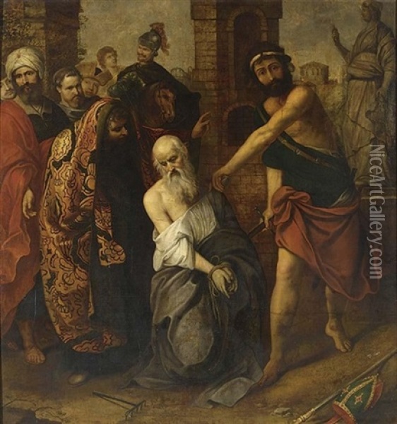 The Martyrdom Of St. Blaise Oil Painting - Caspar de Crayer