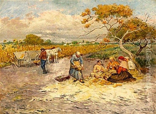 Rast Oil Painting - Lajos Deak Ebner
