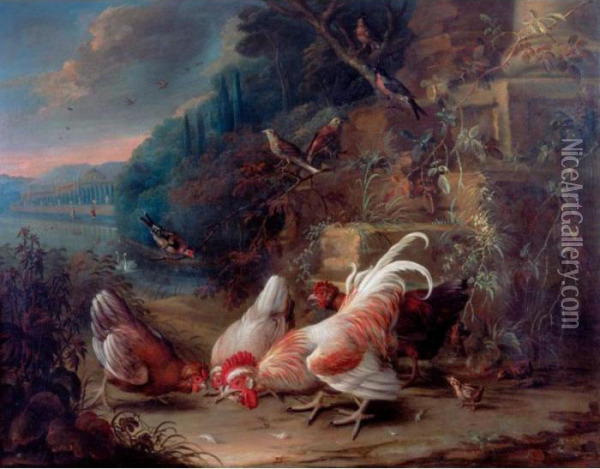 Birds And Fowl And In A Landscape Oil Painting - William Sartorius