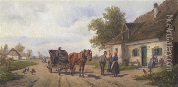 Dachauer Landstrase Oil Painting - Ludwig Mueller-Cornelius