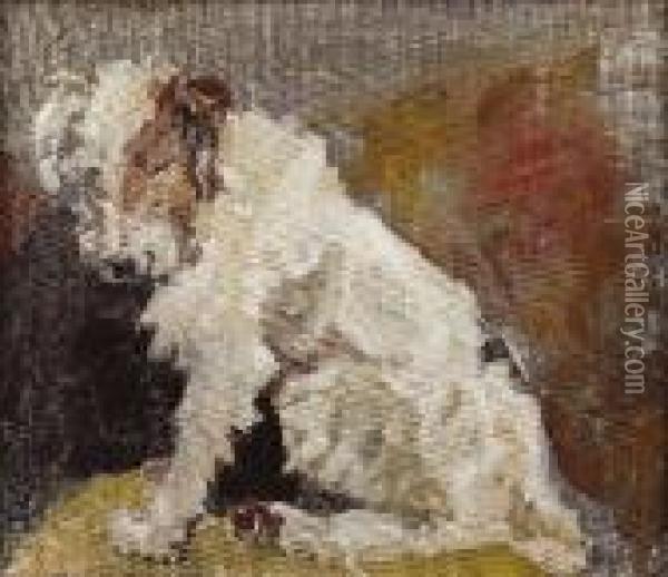 Portrait Of A Terrier Oil Painting - Wilfred Gabriel De Glehn